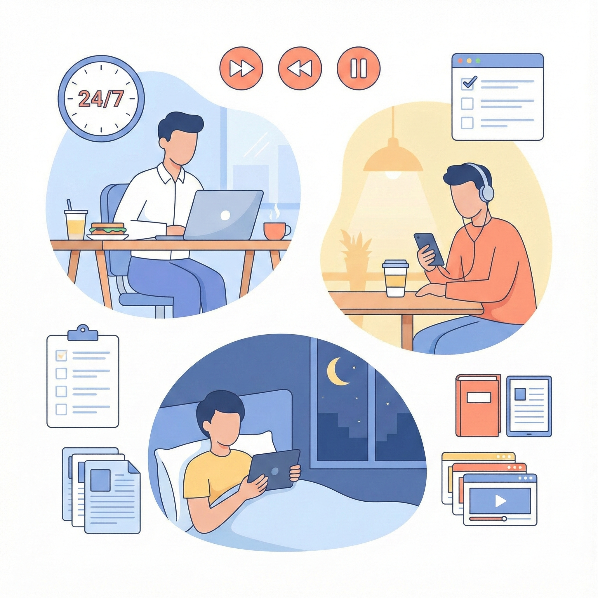 Lợi &iacute;ch khi học qua video quay sẵn